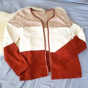 Banana Republic Color Block Open Front Sweater - Size L - Knitted Cardigan